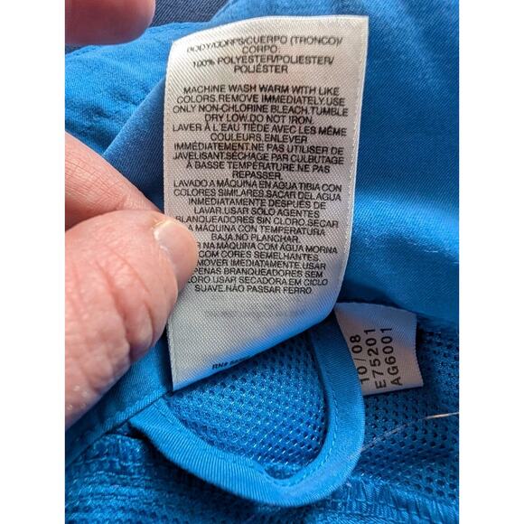 Adidas Womens Full Zip Track Jacket Sz Large Running Light Blue 3 Stripes Y2K - Picture 5 of 6